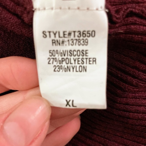 DREAMERS BY DEBUT Open Front Long Burgundy Cardigan - Picture 7 of 8